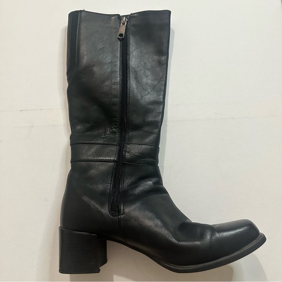 Naturalizer Women’s Black Heeled Zip-Up Leather Boots Fall Academia Size 8.5 M - Picture 3 of 14